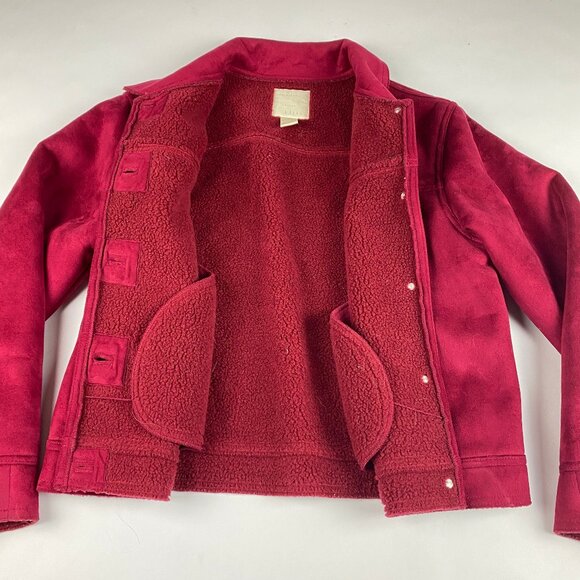 J. Jill Jacket Women's Size Small Faux Suede Burgandy - Picture 4 of 16
